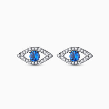 Vioraia Sparkling Evil Eye Stud Earrings