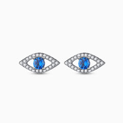 Vioraia Sparkling Evil Eye Stud Earrings