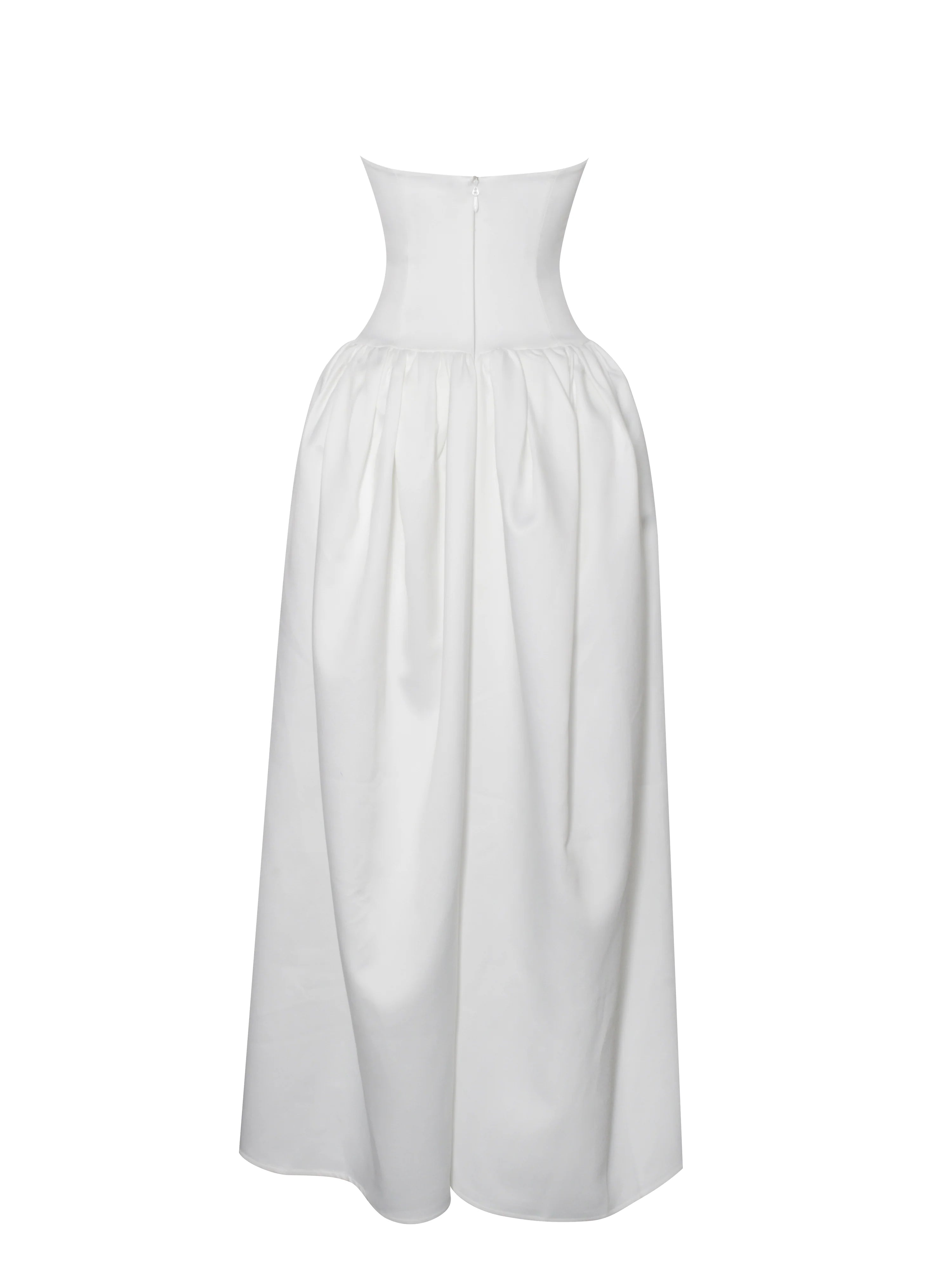 Naila Lace Trim Strapless Drop Waist Wedding Gown