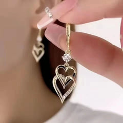Vioraia Double Layer Love Earrings