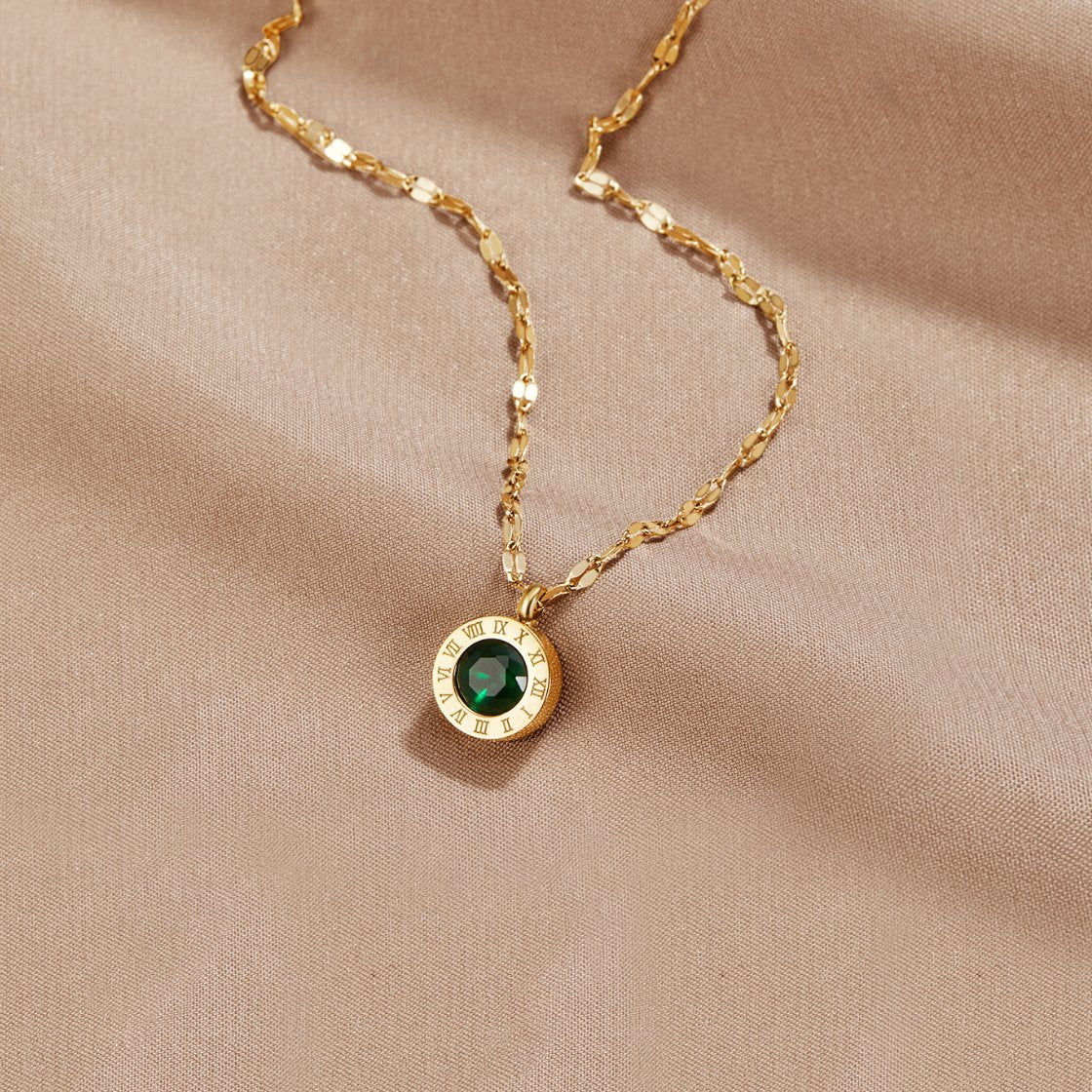 Vioraia Green Crystal Athena Necklace