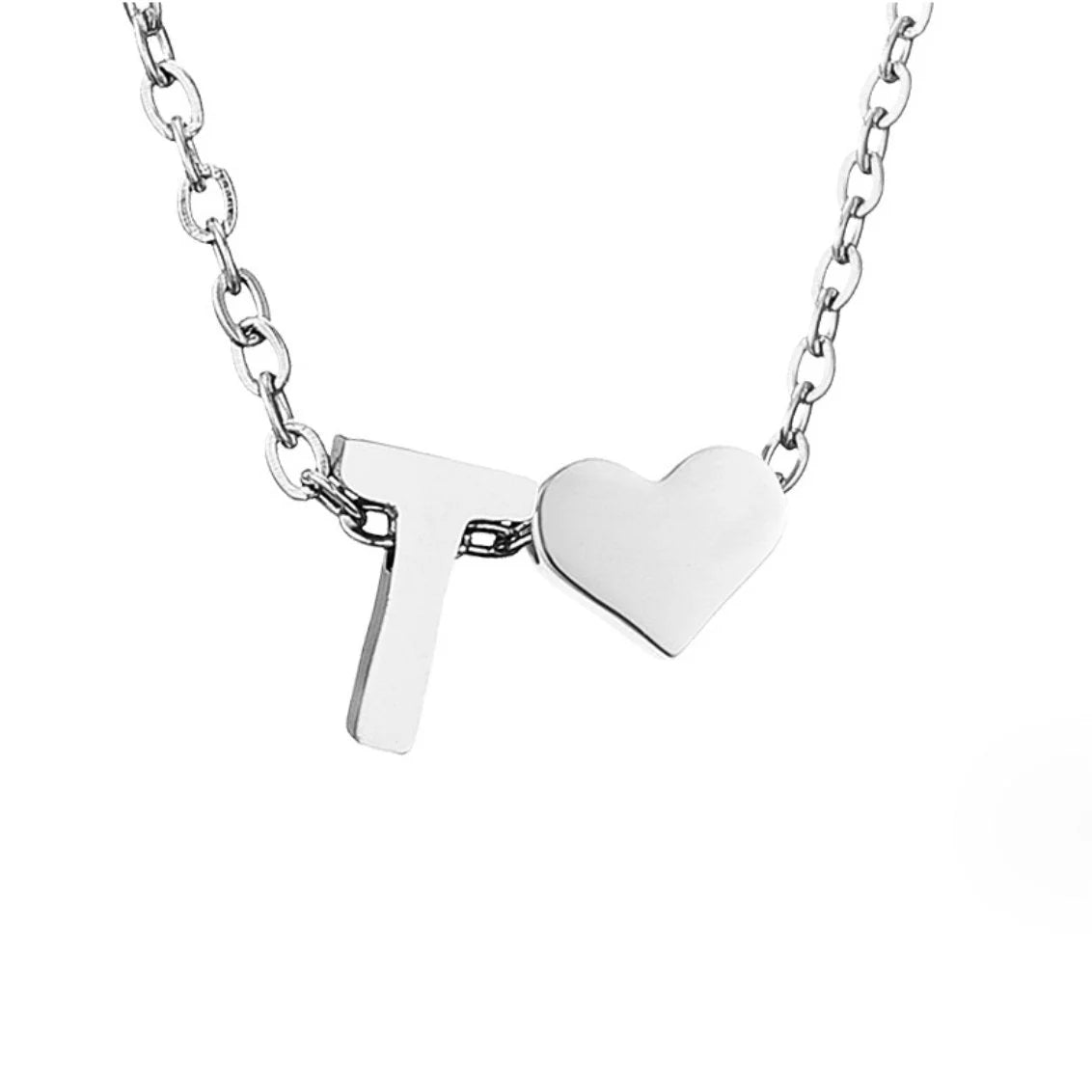 Vioraia Forever Love & Letter Silver Necklace