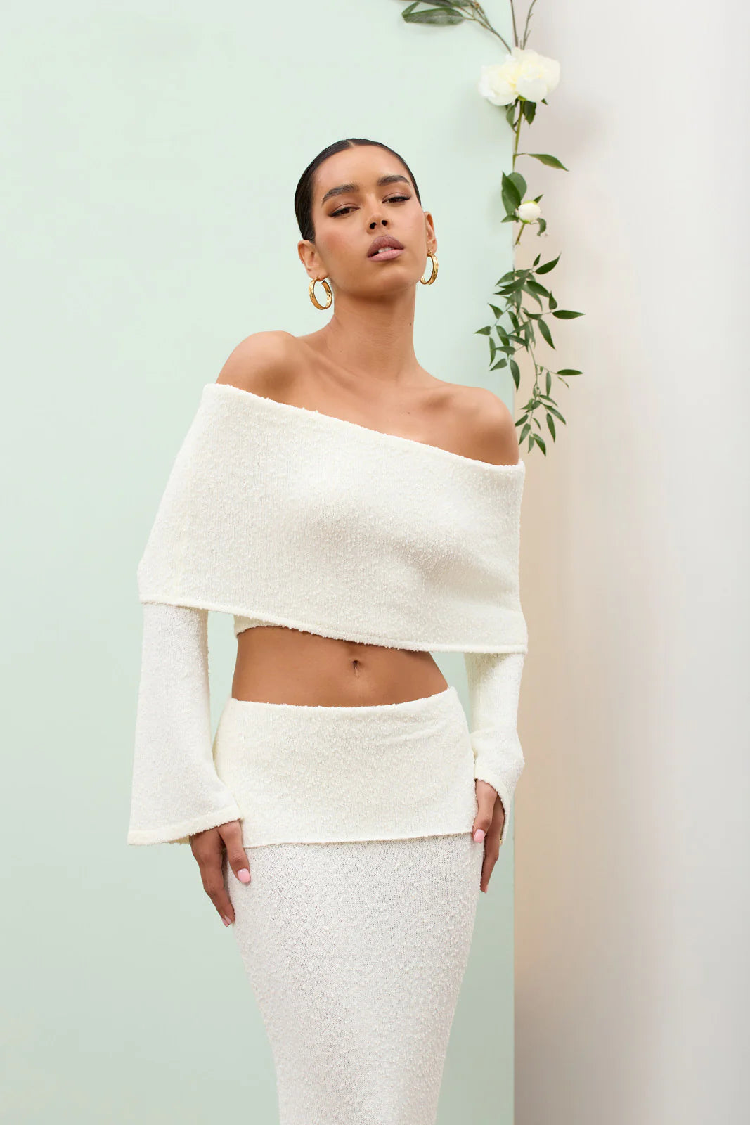 YASMIN BOUCLE KNIT CO-ORD | CREAM