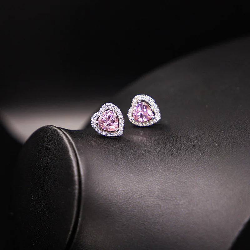Vioraia Sparkling Crystal Heart Jewelry Set