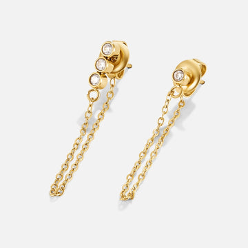 Vioraia Mara Crystal Chain Earrings