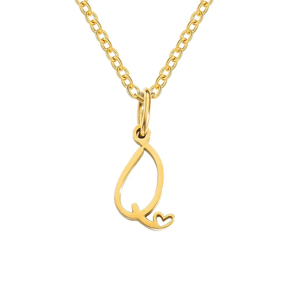 Vioraia Gold Letter Heart Necklace