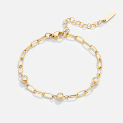 Vioraia Monica Crystal & Gold Chain Bracelet