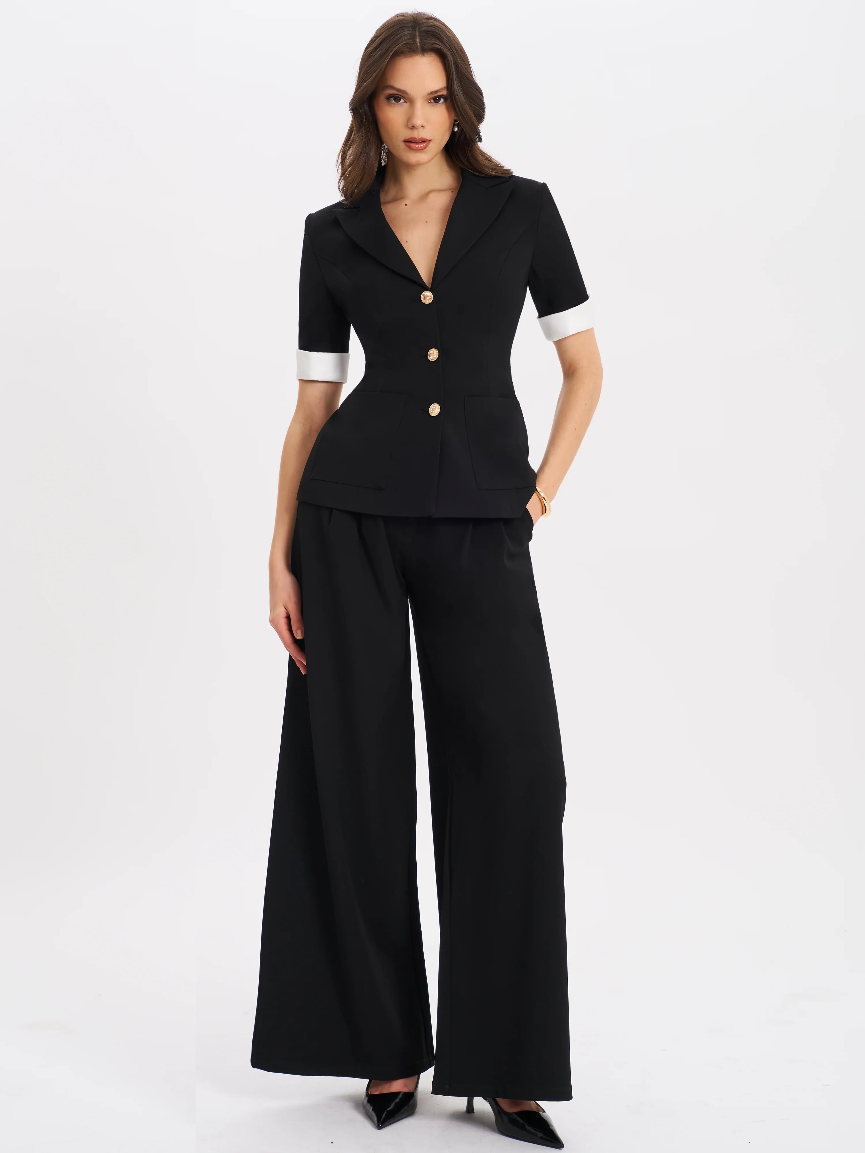 Aleena Short Sleeve Business Casual Blazer