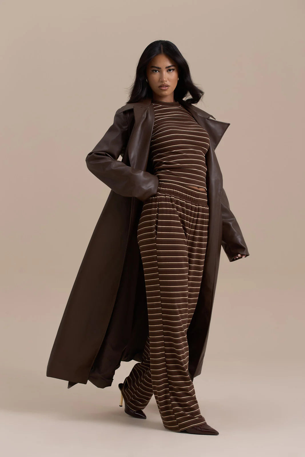 ANUSHKA TRENCH COAT | CHOCOLATE