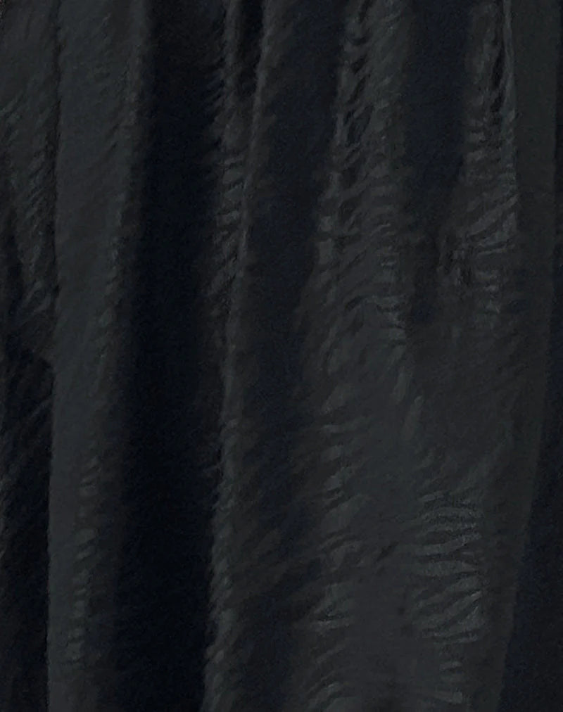 Richie Mini Dress in Satin Jacquard Black