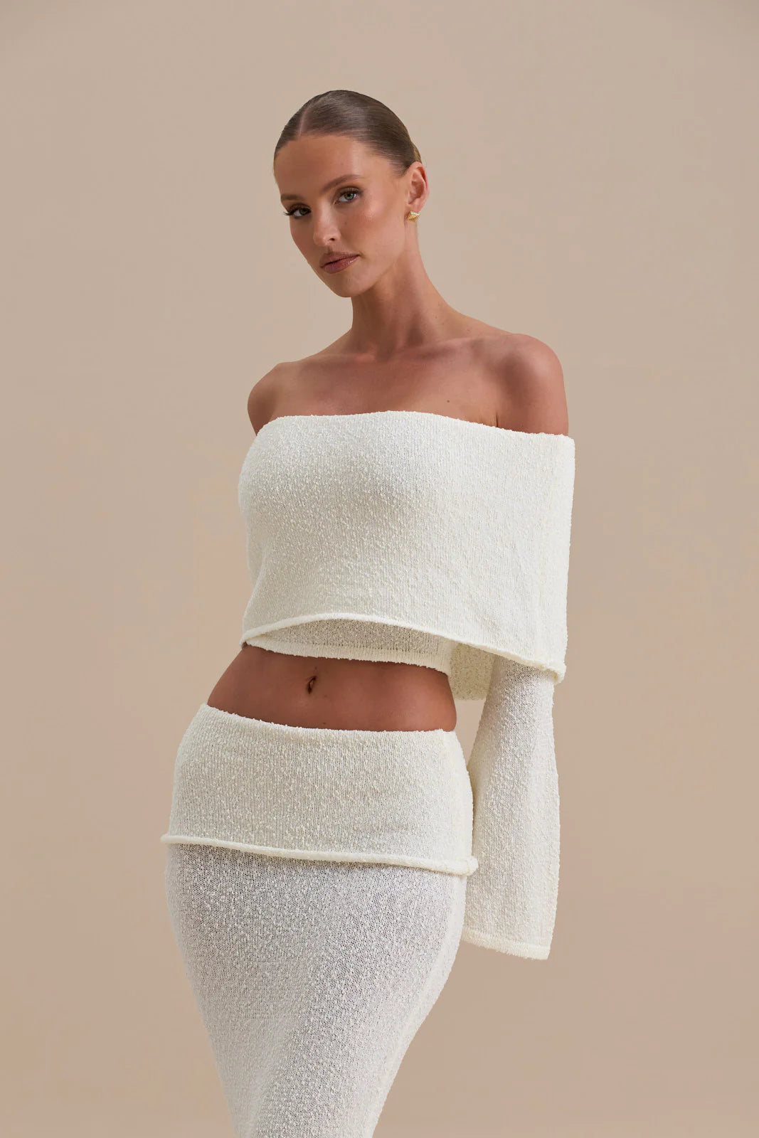 YASMIN BOUCLE KNIT CO-ORD | CREAM