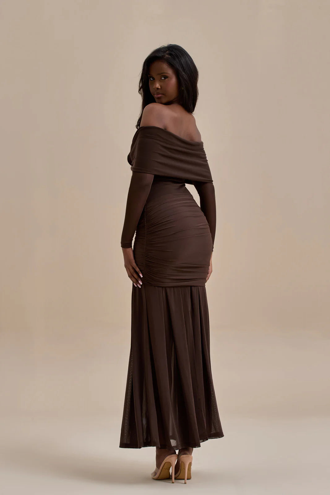 VIVIENNE BARDOT MAXI DRESS | CHOCOLATE - SALE
