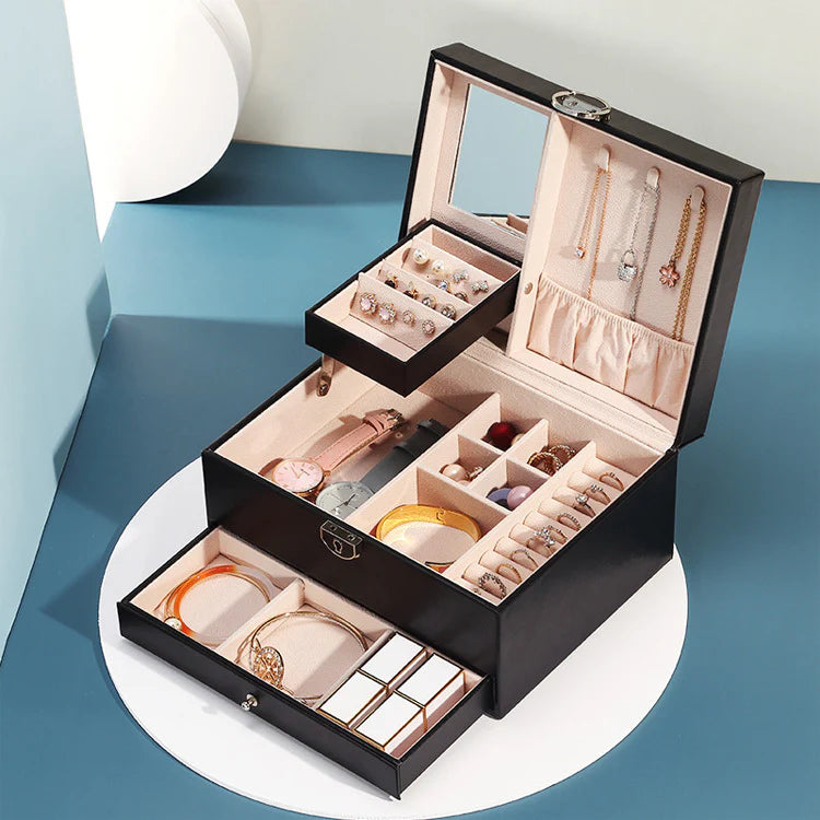 Vioraia Premium Double Layer Jewelry Box
