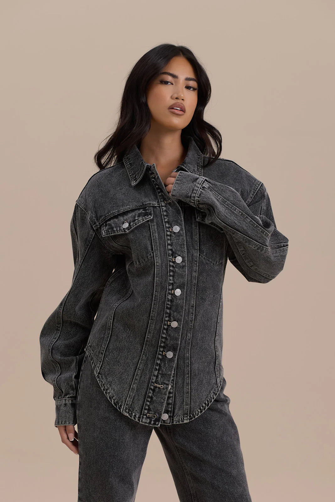 ALIX RELAXED FIT JACKET | DARK WASH DENIM