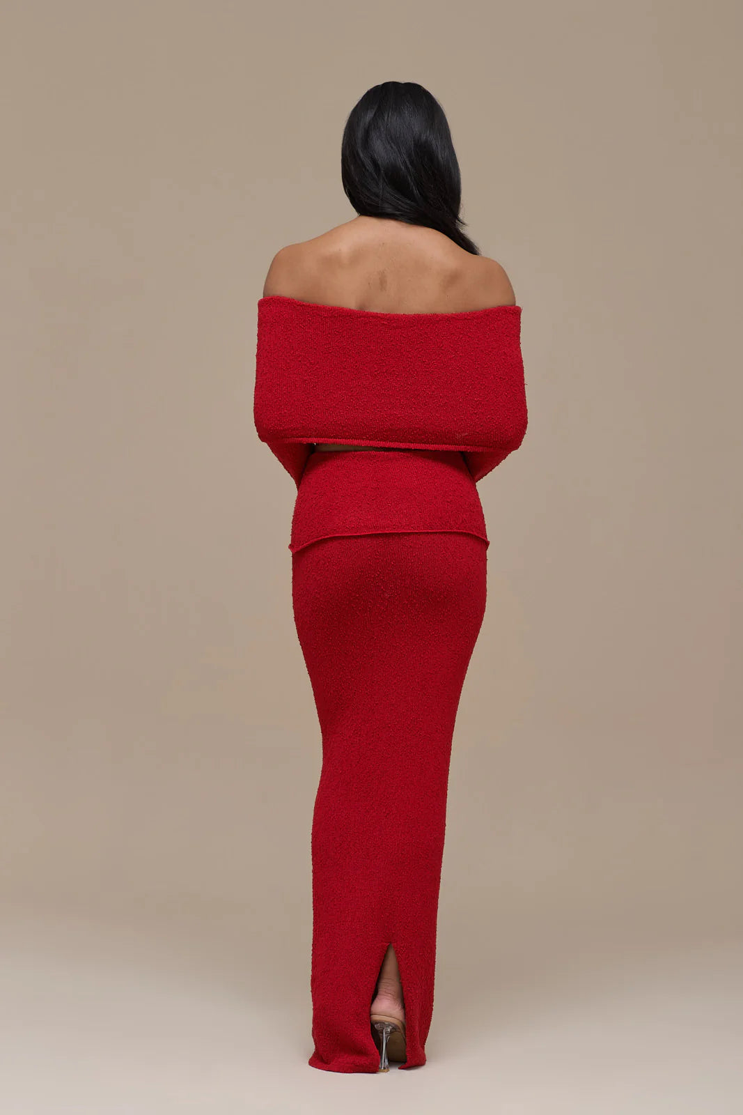 YASMIN BOUCLE KNIT CO-ORD | RED