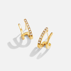 Vioraia 18K Gold & Crystal Claw Earrings