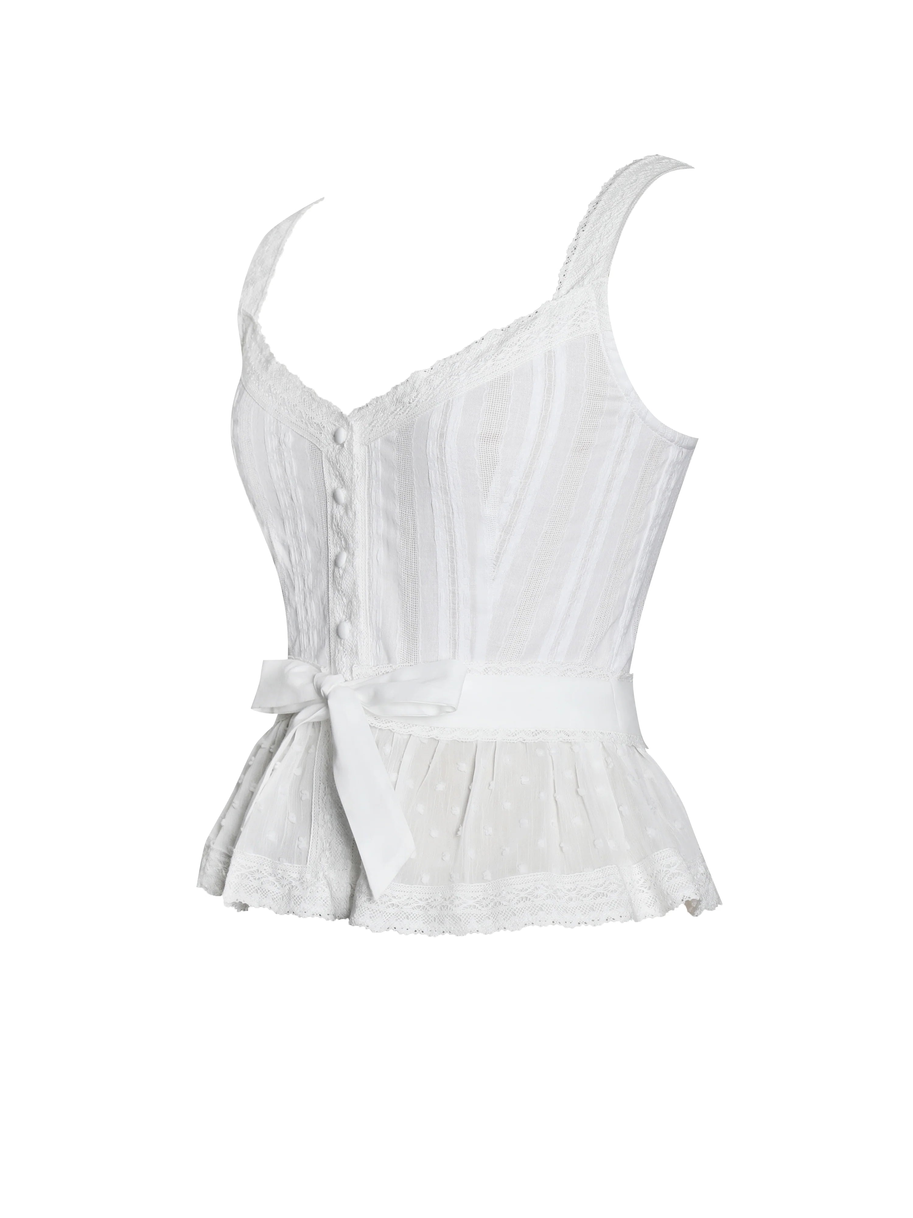Aliya Cotton Poplin Button Up Sleeveless Top