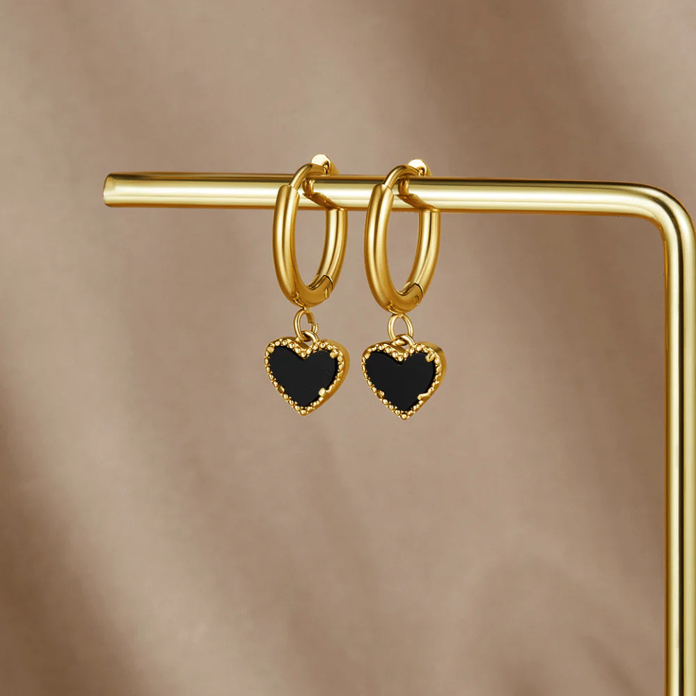 Vioraia Tainted Hearts' Hoop Earrings