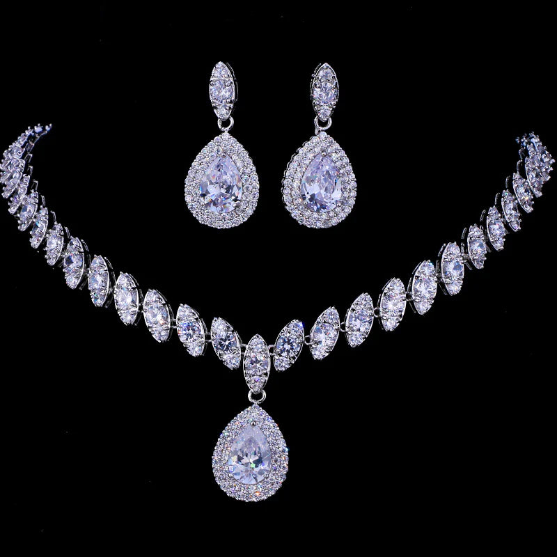 Vioraia Dainty Droplet Gemstone Jewelry Set