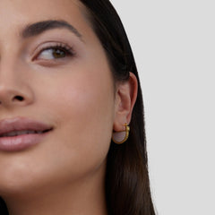 Vioraia Adelfa White Shell Hoop Earrings