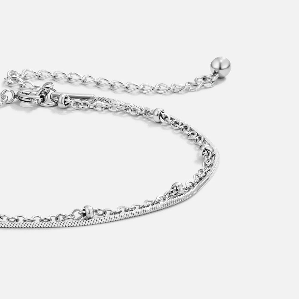 Vioraia Pia Silver Layered Bracelet