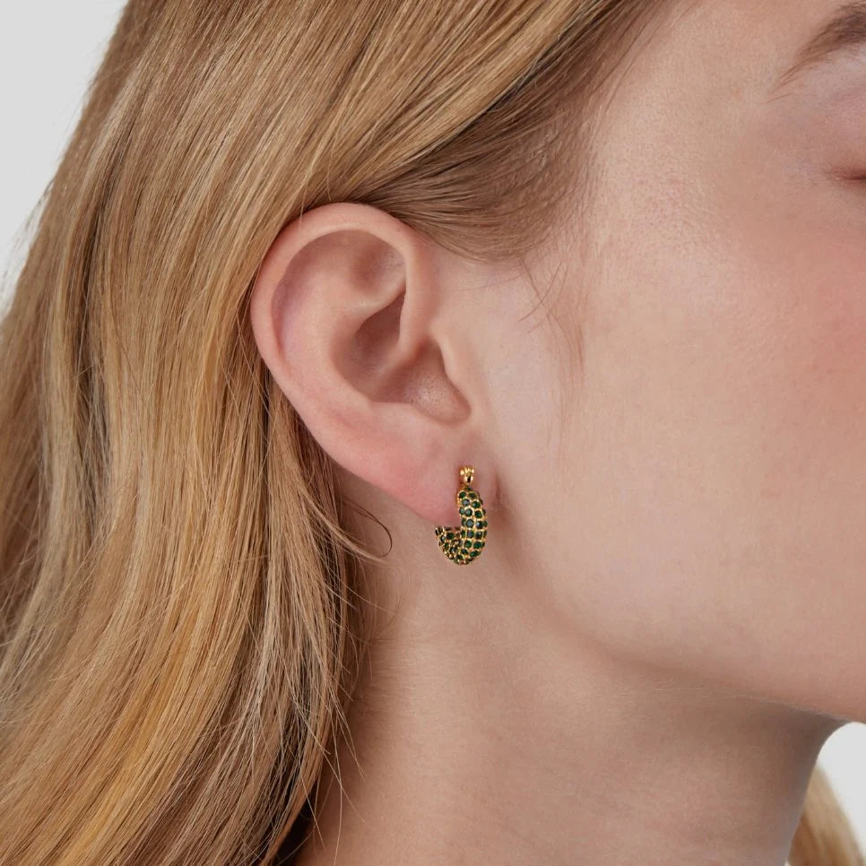 Vioraia Emerald Beauty Hoop Earrings