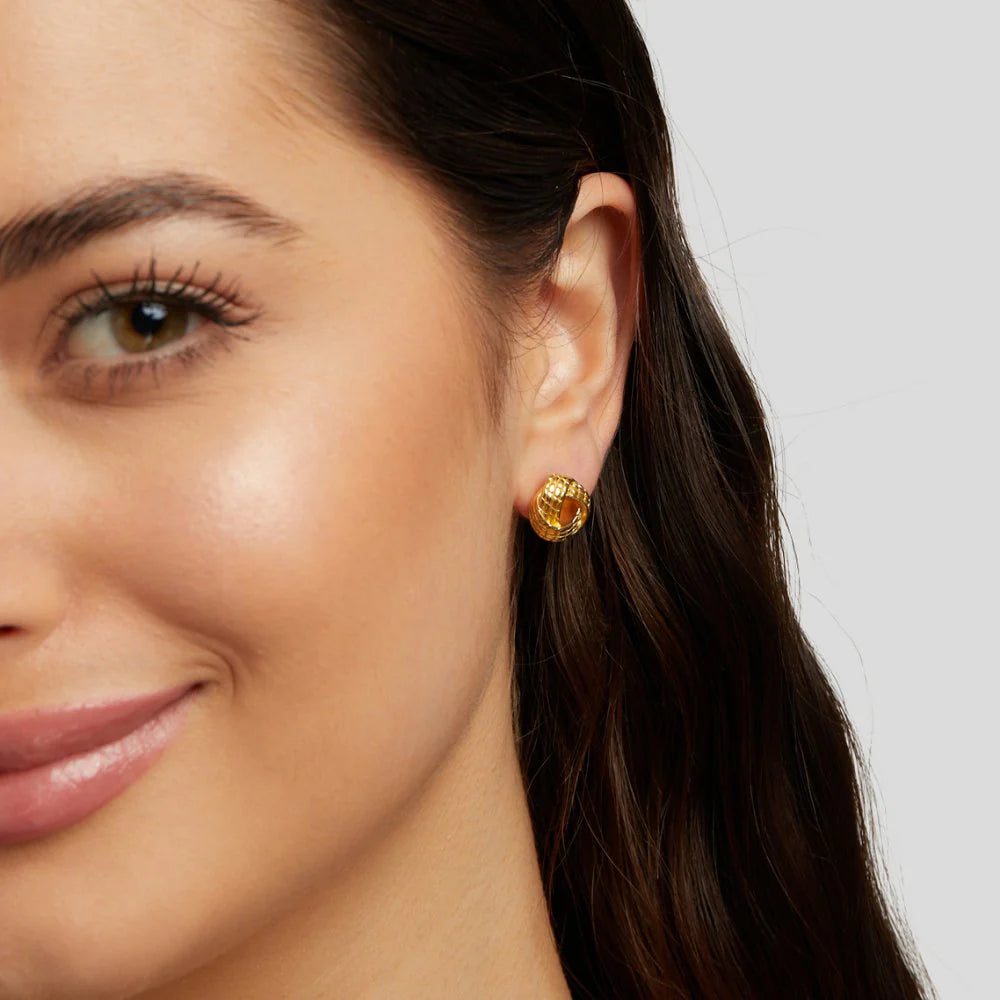 Vioraia Knotted Twist Gold Earrings