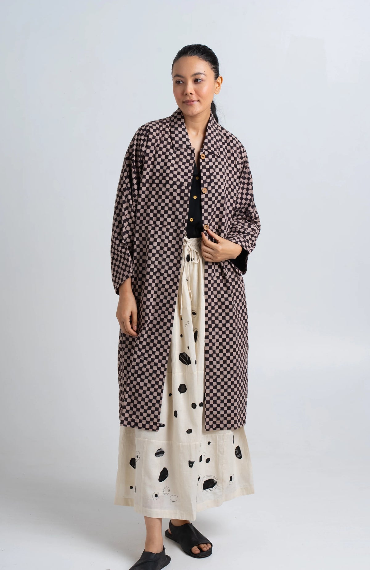 Lightweight Checkered Duster jacket