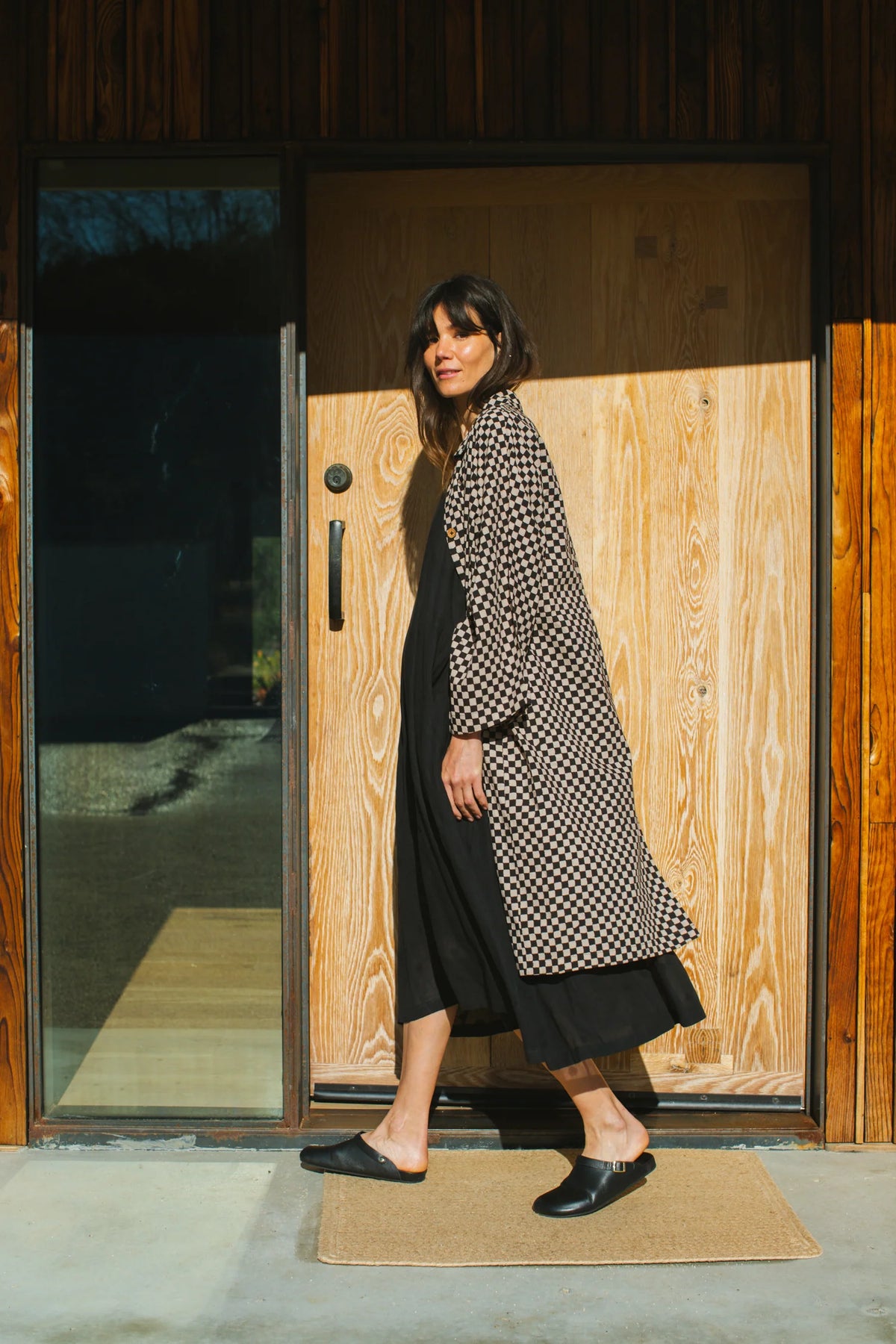 Lightweight Checkered Duster jacket