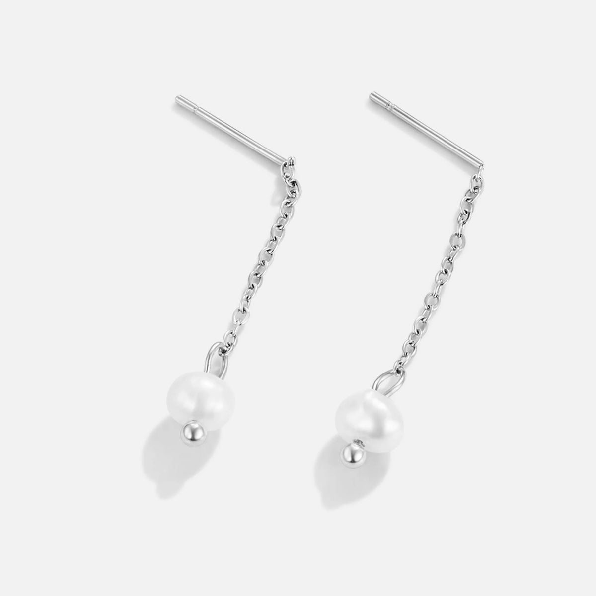 Vioraia Silver Maria Pearl Drop Earrings