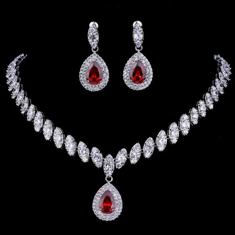 Vioraia Dainty Droplet Gemstone Jewelry Set
