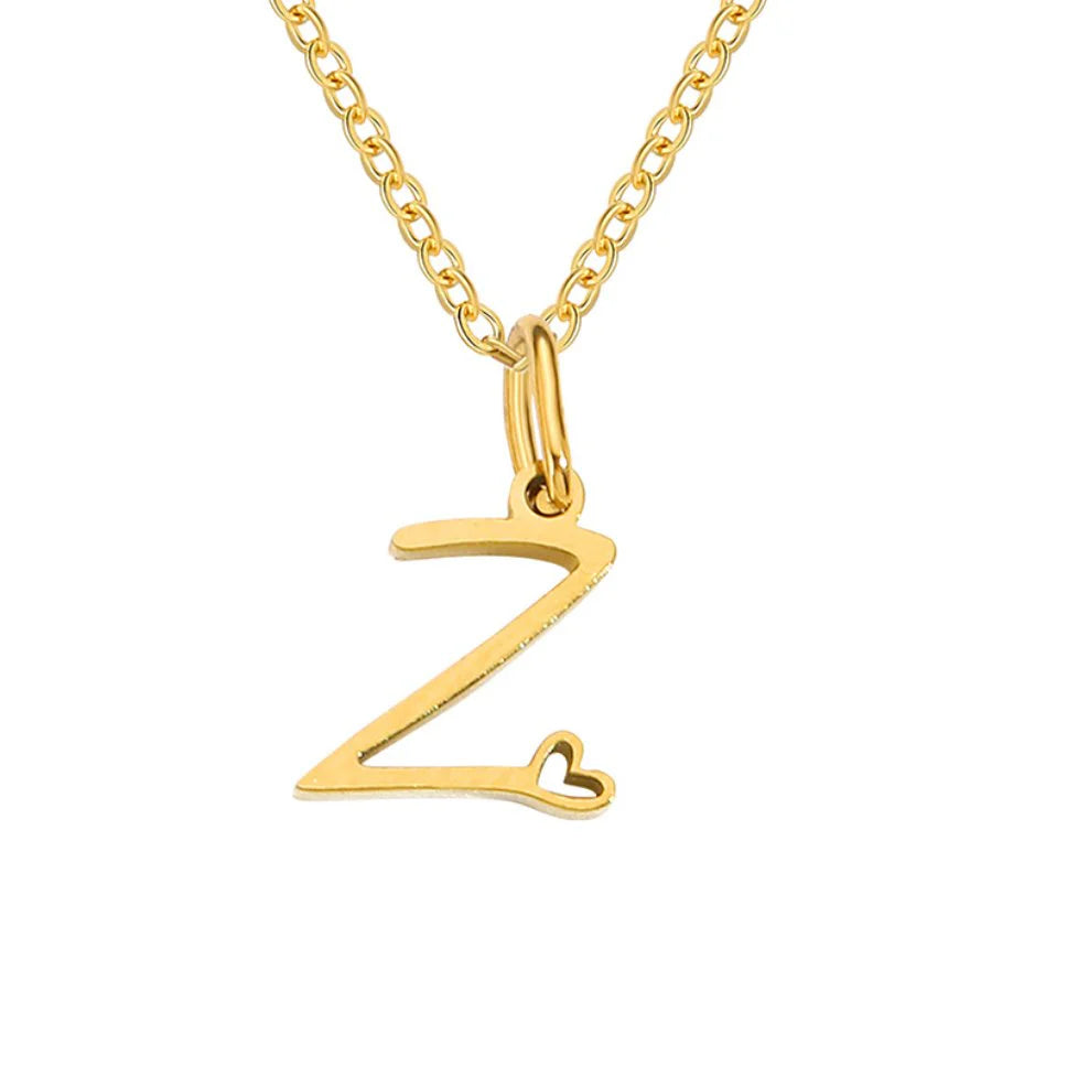 Vioraia Gold Letter Heart Necklace