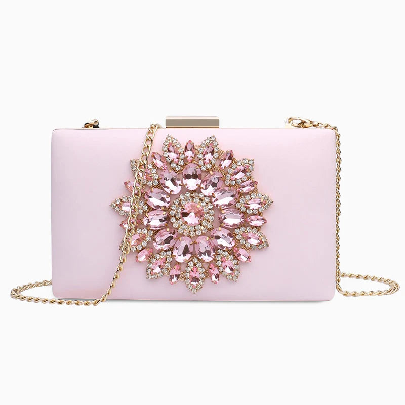 Vioraia Jennifer Diamond Studded Evening Clutch Bag