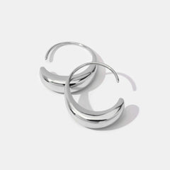 Vioraia Classic Silver Drop Hoop Earrings