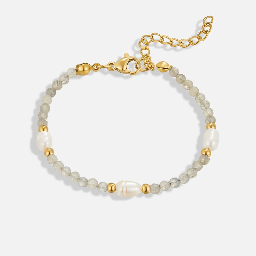Vioraia Moonstone & Pearl Bead Bracelet