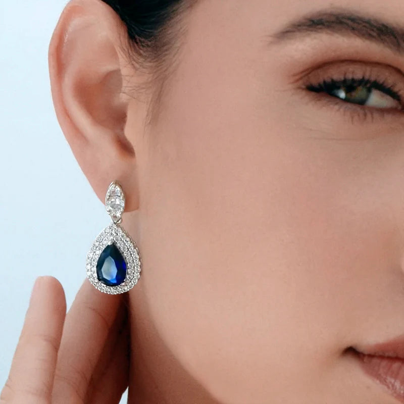 Vioraia Dainty Droplet Gemstone Jewelry Set
