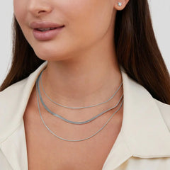 Vioraia Silver Multi-Layered Chain  Necklace