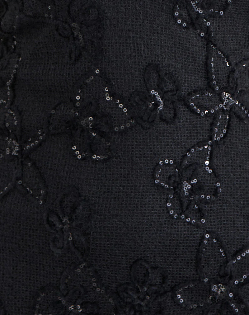 Codami Mini Dress in Sequin Knit Black