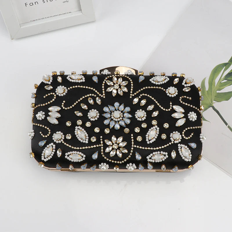 Vioraia Braelyn Bead Embroidered Clutch Bag