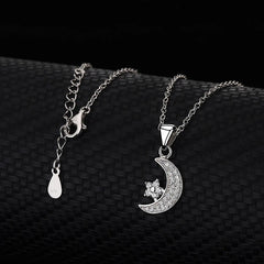 Vioraia Crescent Moon And Star Necklace