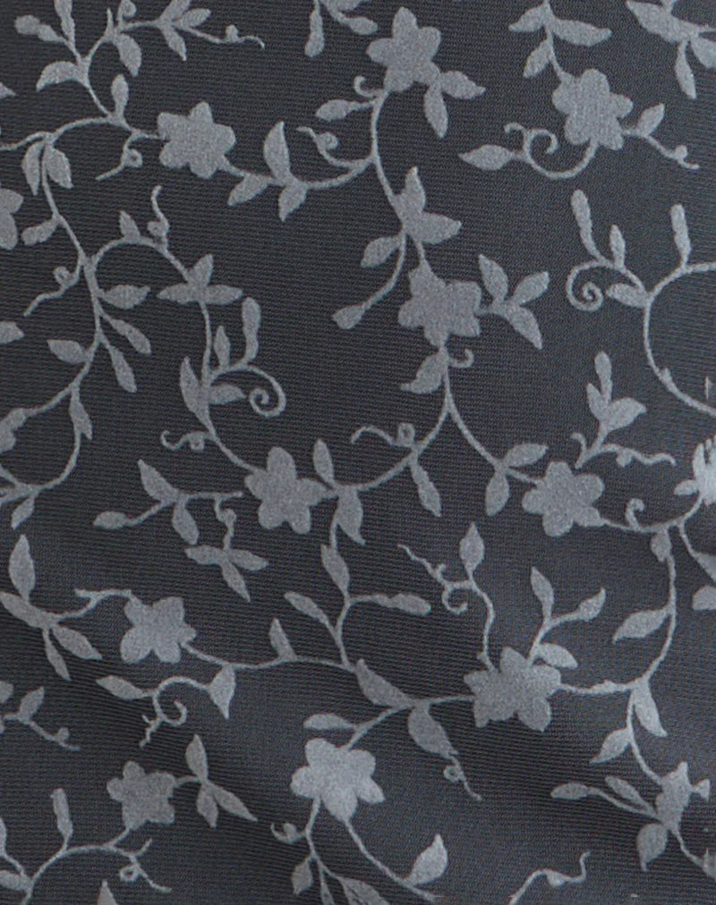 Bindara Mini Dress in Pretty Petal Flock Dark Grey