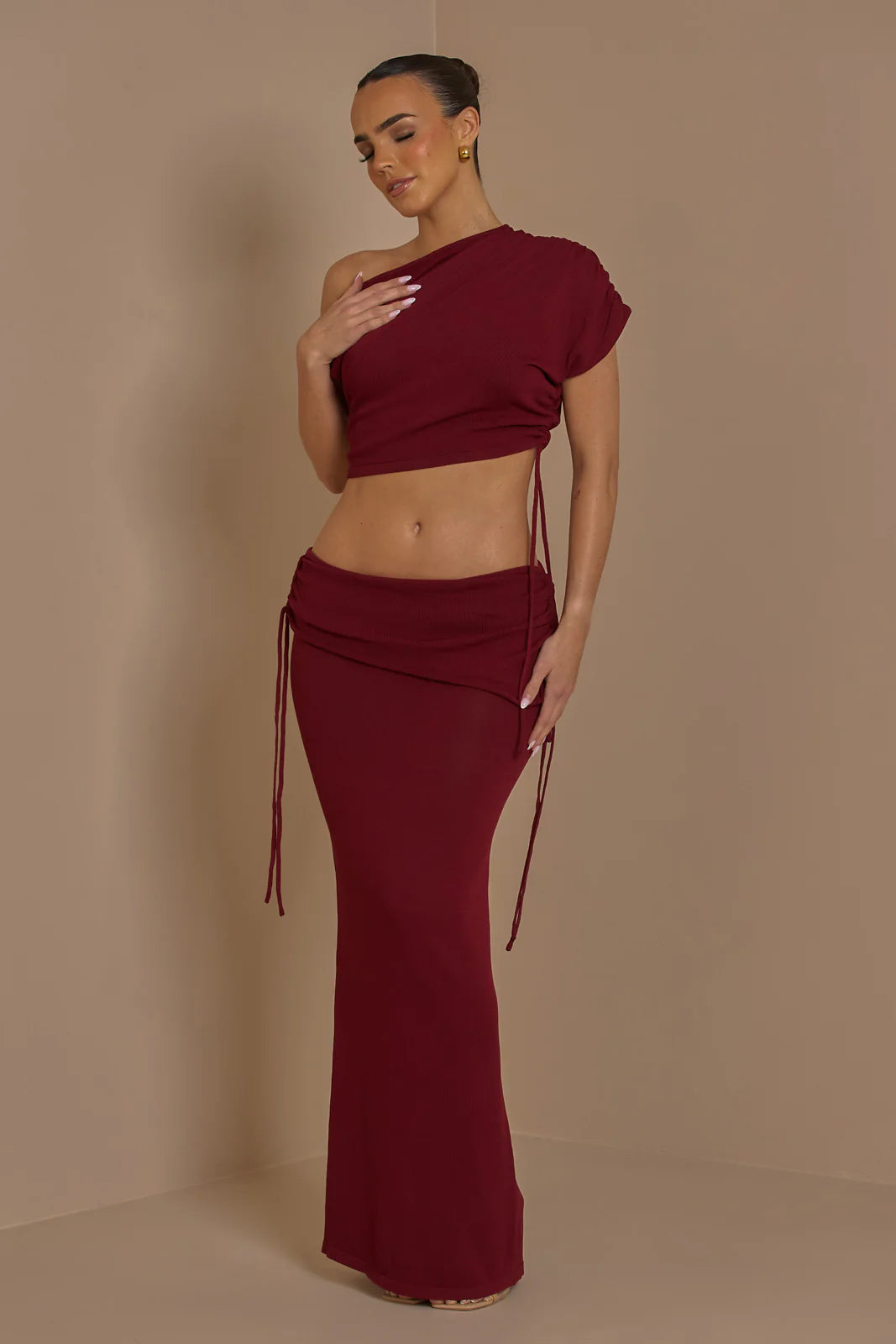 YRIS KNIT CO-ORD | WINE - SALE