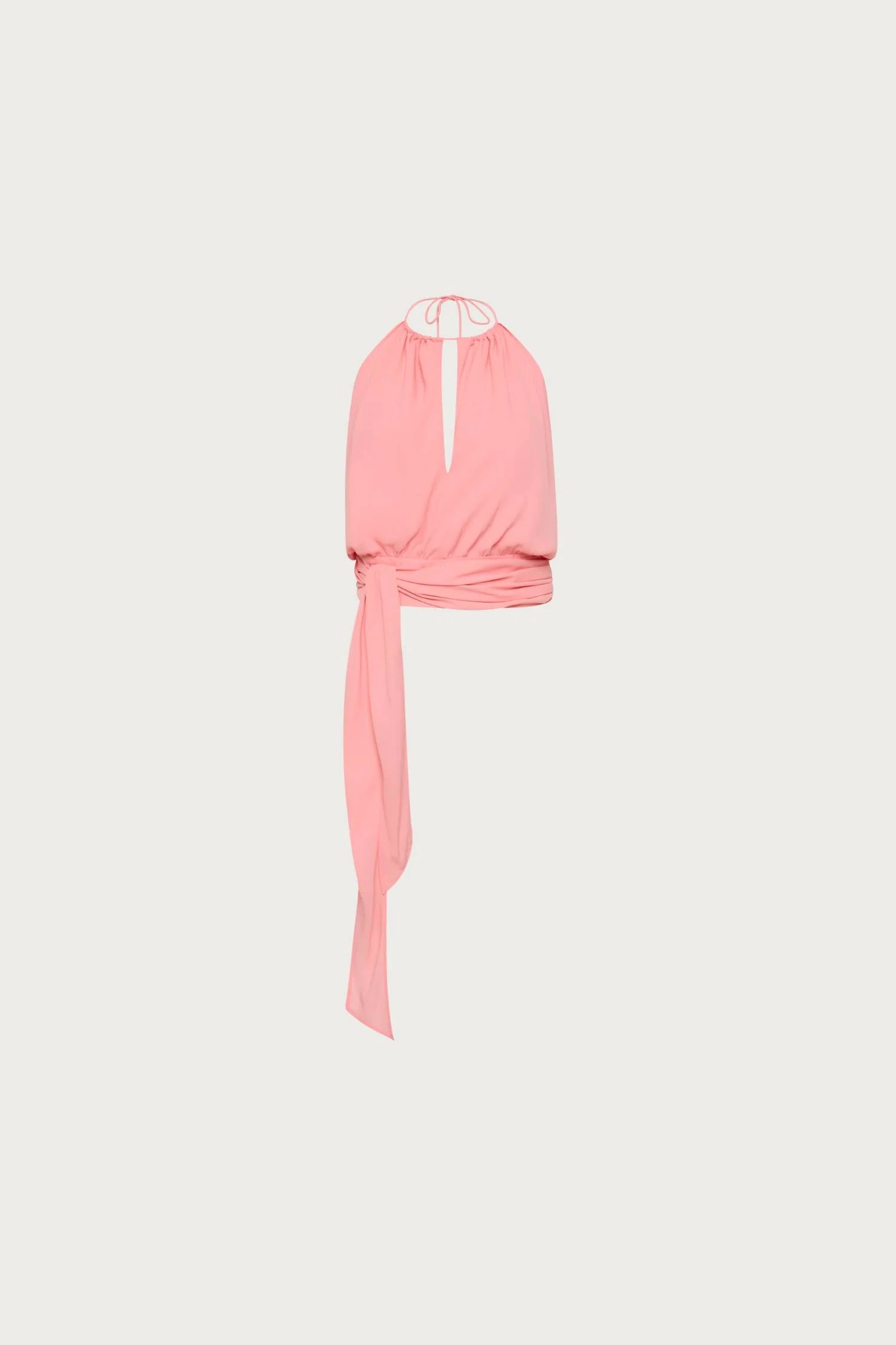 Draped Halter Top | Coral