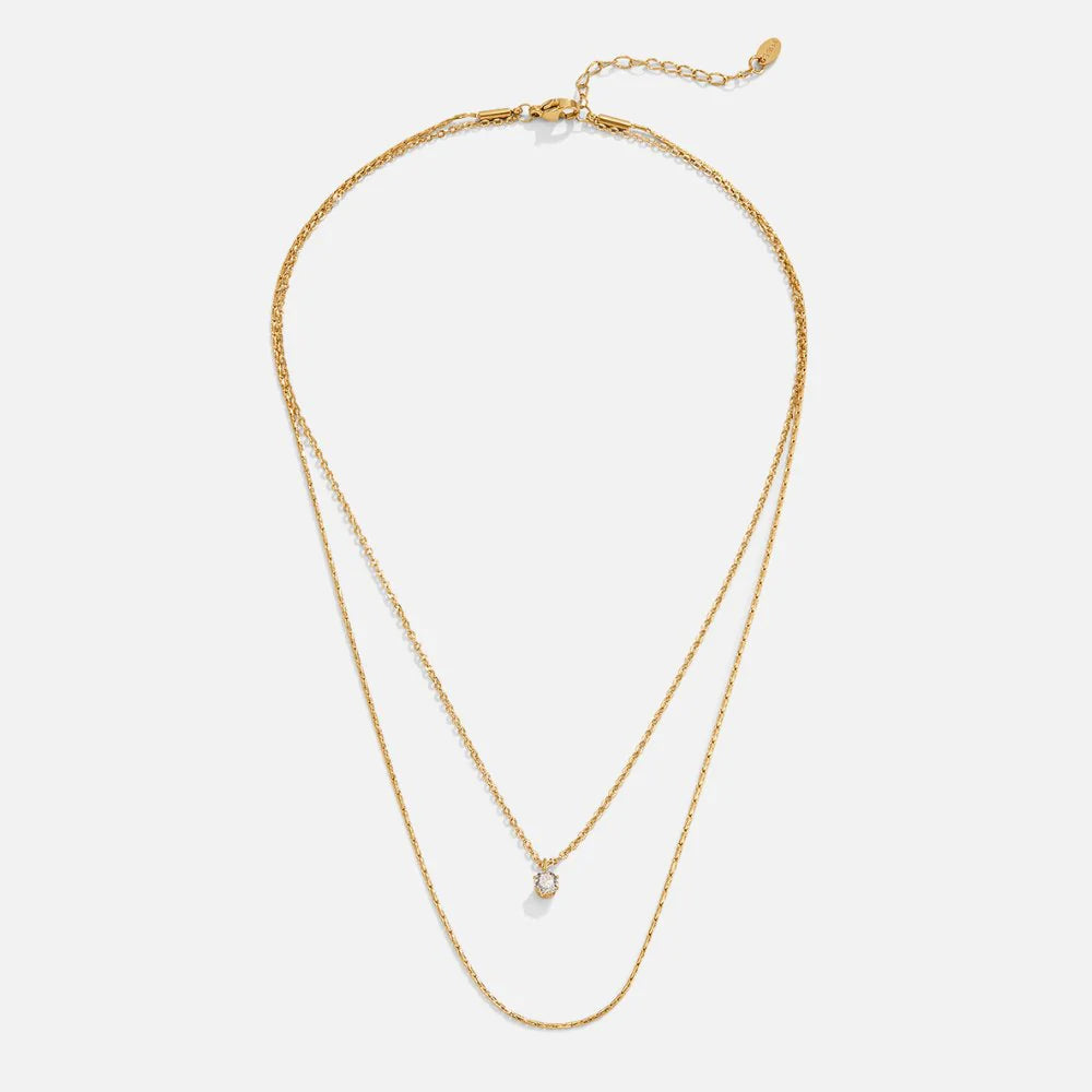 Vioraia Dina Crystal & Gold Layered Necklace