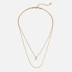 Vioraia Dina Crystal & Gold Layered Necklace