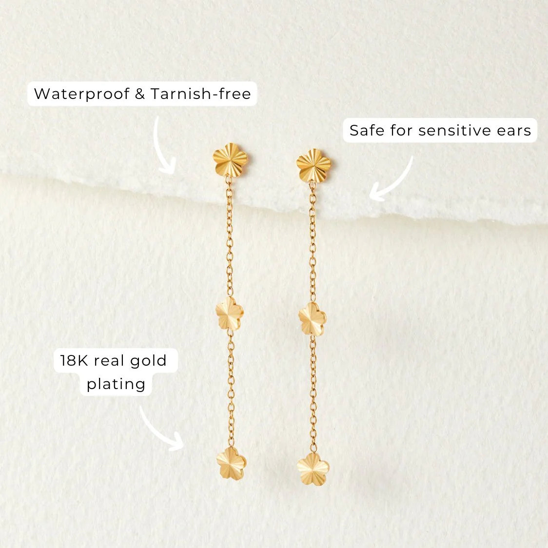 Vioraia Flower Power Petal Drop Earrings