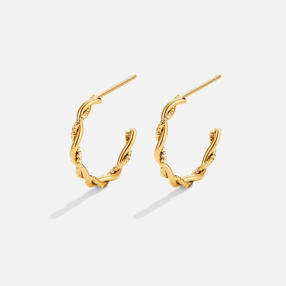 Vioraia Maria Twisted Semi Hoop Earrings