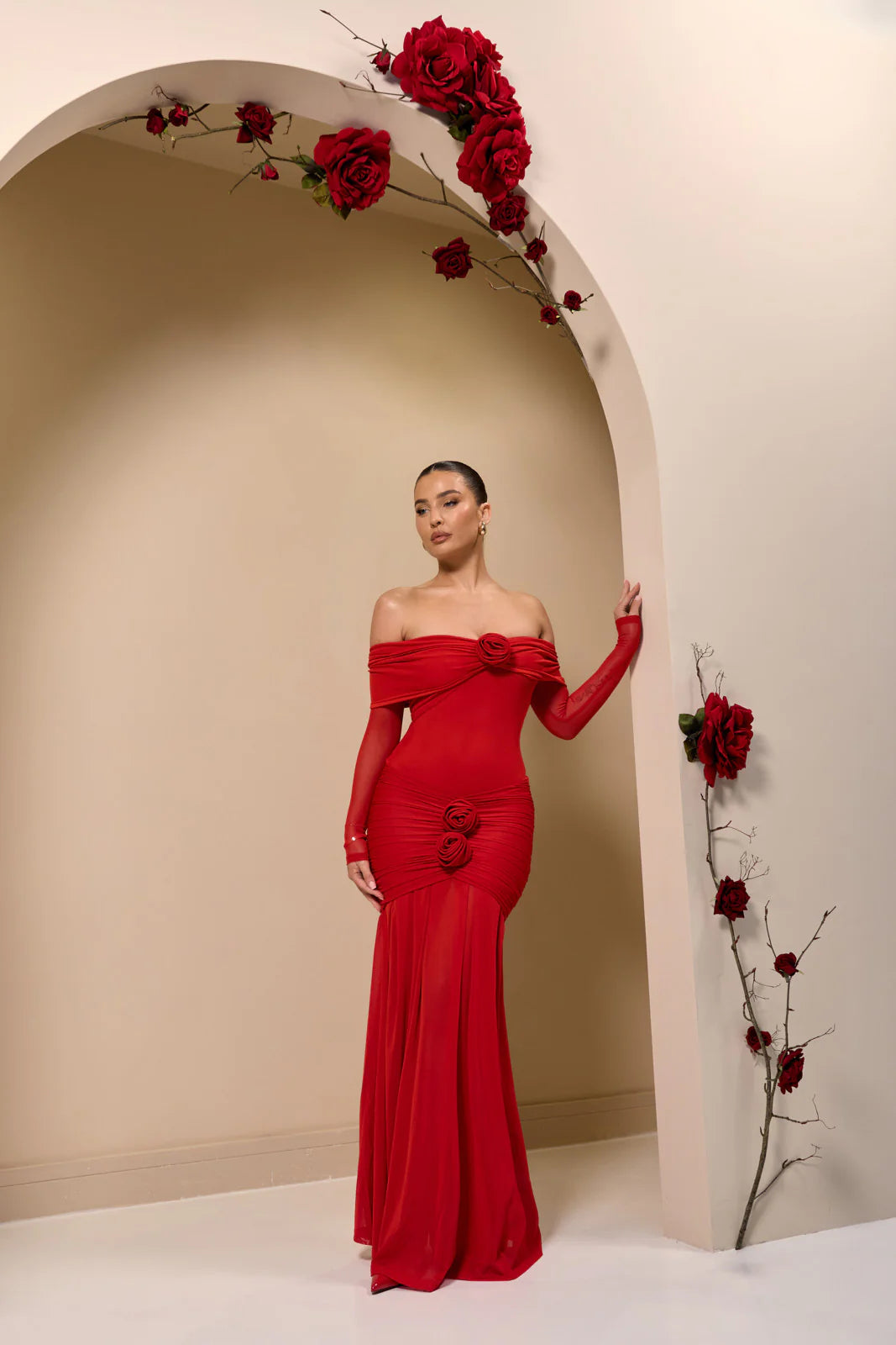 VIVIENNE BARDOT MAXI DRESS | RED - SALE