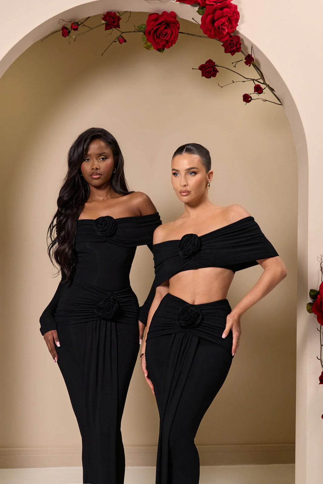 BELLE DRAPE MAXI SKIRT | BLACK - SALE