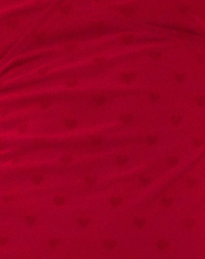 Micaya Mini Dress in Red Heart Flocked Mesh